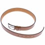 Curea barbati, casual-eleganta, din piele naturala, cusatura dubla, maro - LS101M