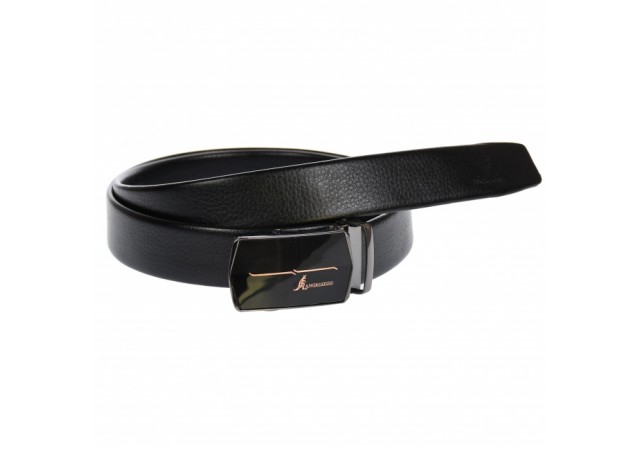 Curea din piele pentru barbati, catarama metalica fara ac, latime 3.5 cm, lungime reglabila, negru - LS209NSBR