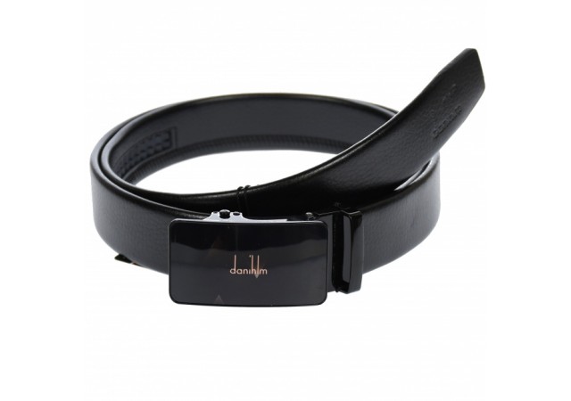 Curea din piele pentru barbati, catarama metalica fara ac, latime 3.5 cm, lungime reglabila, negru - LS221NNBR