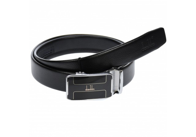 Curea din piele pentru barbati, catarama metalica fara ac, latime 3.5 cm, lungime reglabila, negru - LS222NSBR