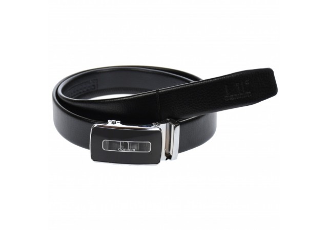 Curea din piele pentru barbati, catarama metalica fara ac, latime 3.5 cm, lungime reglabila, negru - LS224NSS