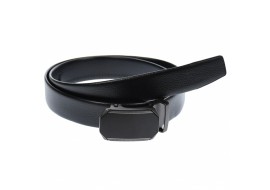 Curea din piele pentru barbati, catarama metalica fara ac, latime 3.5 cm, lungime reglabila, negru - LS232NNS
