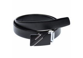 Curea din piele pentru barbati, catarama metalica fara ac, latime 3.5 cm, lungime reglabila, negru - CK239NSS