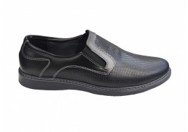 Pantofi barbati casual, din piele naturala, negru, CIUCALETI SHOES - TEST30