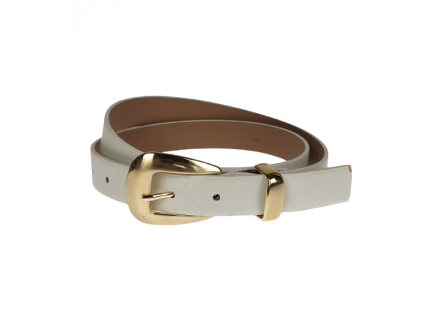 Curea dama din piele ecologica cu latime 2.5 cm Model alb CRD025A