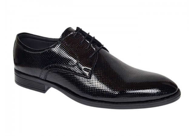 Pantofi barbati eleganti, din piele naturala, Negru LAC, CIUCALETI SHOES