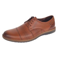 Pantofi barbati casual din piele naturala maro cu perforatii 267M
