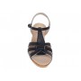 Sandale dama negre din piele naturala box cu barete impletite si talpa tip pana S51NBOX