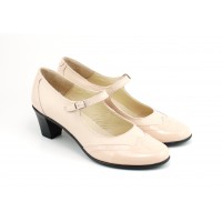Marimea 35, 40 Pantofi dama comozi si eleganti, din piele naturala, cu toc de 5 cm, P104BEJ