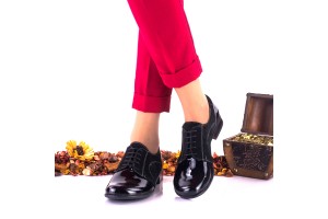 Pantofi dama din piele intoarsa si piele lacuita - NA150NSL