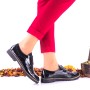Oferta marimea 37, 38- Pantofi dama casual din piele naturala lacuita cu siret - LNA239NL