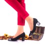 Oferta marimea 37, 41 - Pantofi dama,  din piele intoarsa si piele lacuita toc 7cm - LNAA3NSL