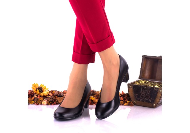 Oferta marimea 37 - Pantofi dama eleganti din piele naturala toc 5 cm, foarte comozi - Made in Romani LNA236NP