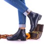 Ghete dama casual din piele naturala bleumarin - NA160BL
