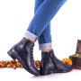 Ghete dama casual din piele naturala bleumarin - NA160BL