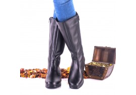 OFERTA MARIMEA   36-  Cizme dama negre din piele naturala,talpa ortopedica - LNA123