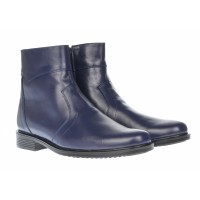 Ghete barbati office, elegante din piele naturala, cu fermoar, Bleumarin - GB99BLM