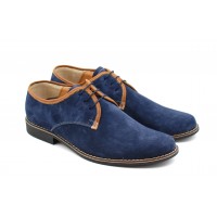 Marimea 39 Pantofi barbati casual, din piele naturala, culoare bleumarin P34BLUE