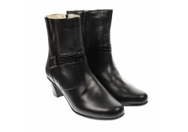 Ghete dama din piele naturala, cu fermoar, negre, IMBLANITE - 35CT