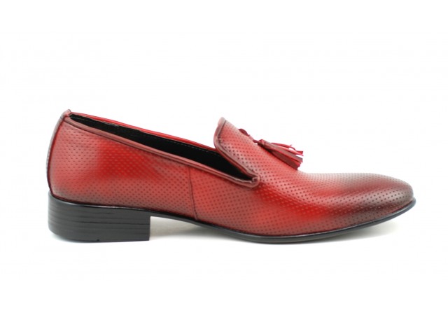 Pantofi barbati eleganti, rosii din piele naturala - 036RED