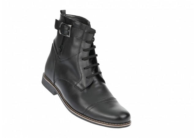 Oferta marimea 41 -  Ghete barbati din piele naturala, imblanite Negru Oxford - LGBOND2N