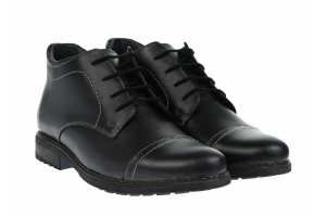 OFERTA MARIMEA  40  - Ghete barbati din piele naturala, imblanite, negre - L2079N