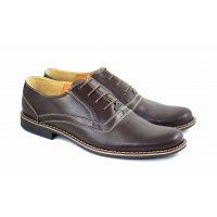 Oferta marimea 43 - Pantofi barbati eleganti din piele naturala, culoare maro - LP37M