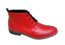 Ghete barbati casual, din piele naturala, rosu, ZEKO, GBDEVINR