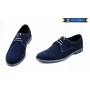 Pantofi barbati, casual-eleganti din piele naturala intoarsa, bleumarin - PABLUVEL