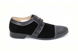 Pantofi negri barbati casual - eleganti din piele naturala - Ricardo