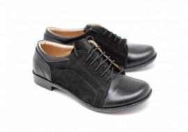 Pantofi dama casual din piele naturala, Made in Romania PHNEGRUBOXVELUR