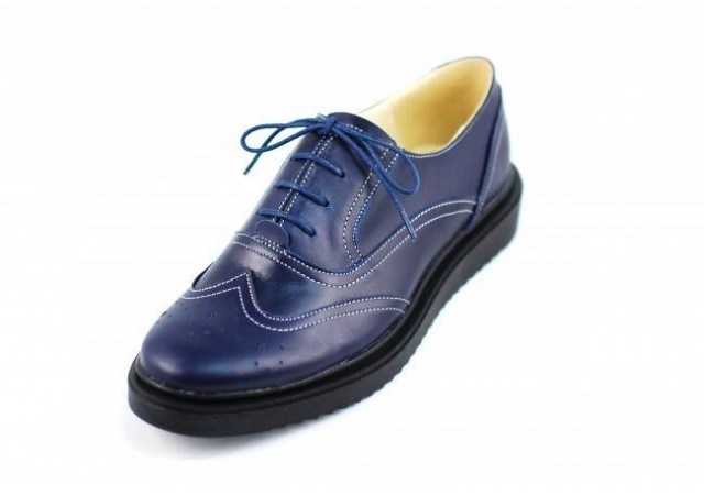 Pantofi dama casual din piele naturala bleumarin - Cod: P29BL
