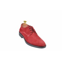 OFERTA  marimea 41-  Pantofi barbati casual din piele naturala intoarsa, culoare visiniu - LPAVELV