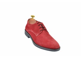 OFERTA  marimea 41-  Pantofi barbati casual din piele naturala intoarsa, culoare visiniu - LPAVELV