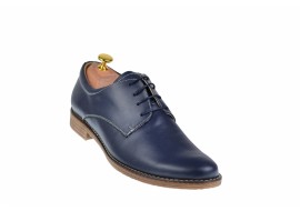 OFERTA  marimea 41,  43- Pantofi barbati casual din piele naturala box, bleumarin - LPABLM