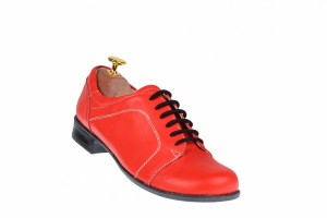Pantofi rosii dama casual din piele naturala - RED1R