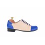 Pantofi dama, casual, din piele naturala (albastru cu bej) Cod: P53ALBEJ