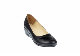 Oferta marimea 36, 37 -  Pantofi dama, piele naturala in combinatie cu piele lac, cu platforma - Made in Romania LP12N