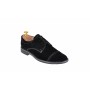 Pantofi barbatesti, negri, casual-eleganti  din piele intoarsa cu siret - PAS2N
