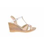 Oferta marimea 37, 39 -  Sandale dama, din piele naturala, cu platforma de 8cm - LS51BEJA