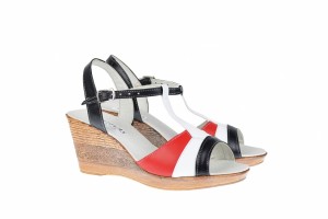 Sandale dama din piele naturala, cu platforme de 8cm, DENY - S45R2AN