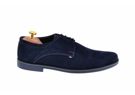 Pantofi barbati, casual ,din piele naturala intoarsa, bleumarin 855VELBLM