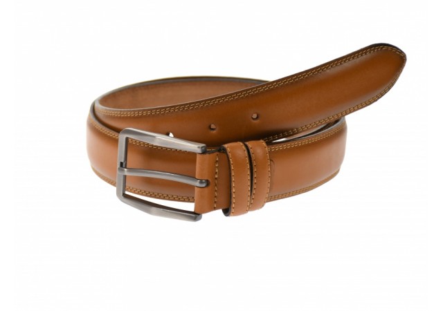 Curea barbati eleganta, din piele naturala, maro 3.5 cm - DR002MD