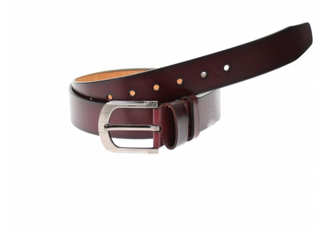 Curea barbati eleganta, din piele naturala, visinie 3.5 cm - DR1247VIS