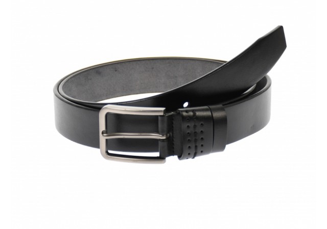Curea barbati eleganta, din piele naturala, neagra 3.5 cm - DR1215N