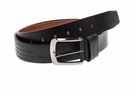 Curea barbati eleganta, din piele naturala, neagra  3.5 cm - DR1201N